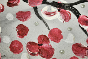 Cherry Blossom Painting  Original Pink and Red Floral Art - Cherry Blooming