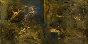 Angel’s Kiss – Original Textured Abstract Diptych by Edelgard Schroer