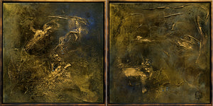 Angel’s Kiss – Original Textured Abstract Diptych by Edelgard Schroer