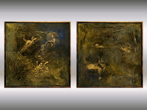 Angel’s Kiss – Original Textured Abstract Diptych by Edelgard Schroer