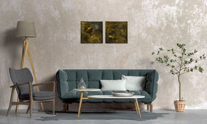 Angel’s Kiss – Original Textured Abstract Diptych by Edelgard Schroer