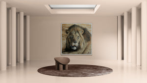 Approach of the Hyena Clan | African Lion Original Painting by Jeff Cain