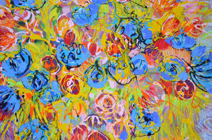 Lilac Bouquet Abstract Floral Original Mixed Media Painting