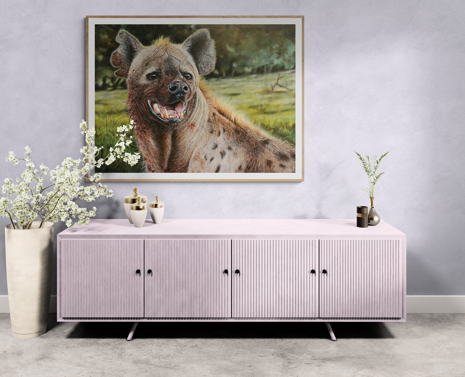 Ute, Queen of Ngorongoro | Spotted Hyena Wildlife Painting by Jeff Cain
