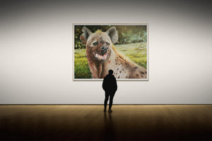 Ute, Queen of Ngorongoro | Spotted Hyena Wildlife Painting by Jeff Cain