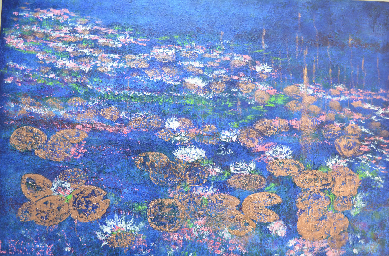 The Midnight Waterlilies | Original Impressionistic Painting by Lesley Blackburn