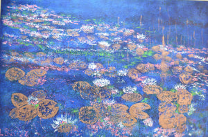 The Midnight Waterlilies | Original Impressionistic Painting by Lesley Blackburn