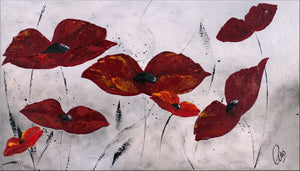 Poppy Love – Original Red Poppy Painting by Edelgard Schroer