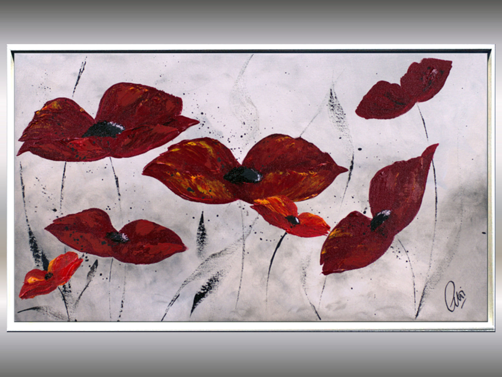Poppy Love – Original Red Poppy Painting by Edelgard Schroer