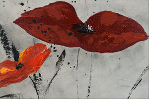 Poppy Love – Original Red Poppy Painting by Edelgard Schroer