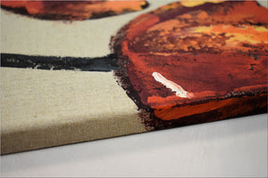 Crimson Bloom – Original 3D Floral Painting on Linen by Edelgard Schroer