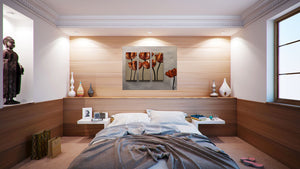 Crimson Bloom – Original 3D Floral Painting on Linen by Edelgard Schroer
