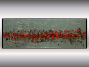 Current – Original Orange Abstract Painting by Edelgard Schroer