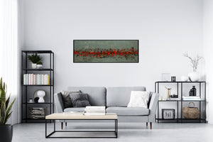 Current – Original Orange Abstract Painting by Edelgard Schroer