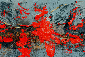 Current – Original Orange Abstract Painting by Edelgard Schroer