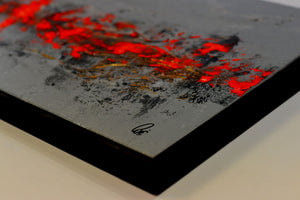Current – Original Orange Abstract Painting by Edelgard Schroer
