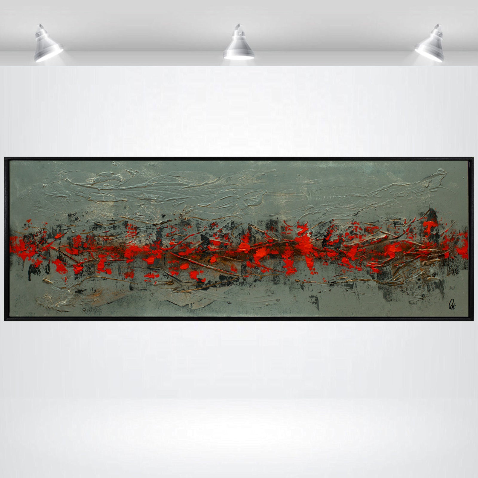 Current – Original Orange Abstract Painting by Edelgard Schroer