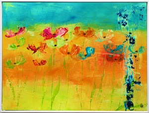 Blooming Light – Original Floral Abstract Painting by Edelgard Schroer