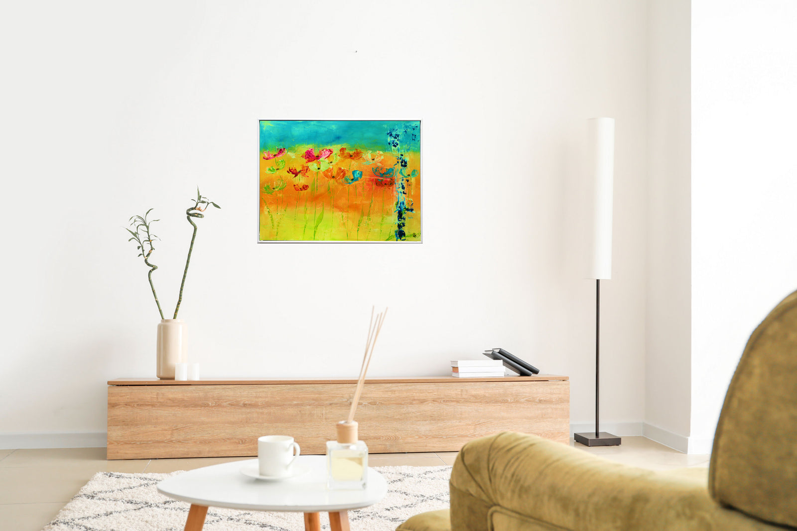 Blooming Light – Original Floral Abstract Painting by Edelgard Schroer