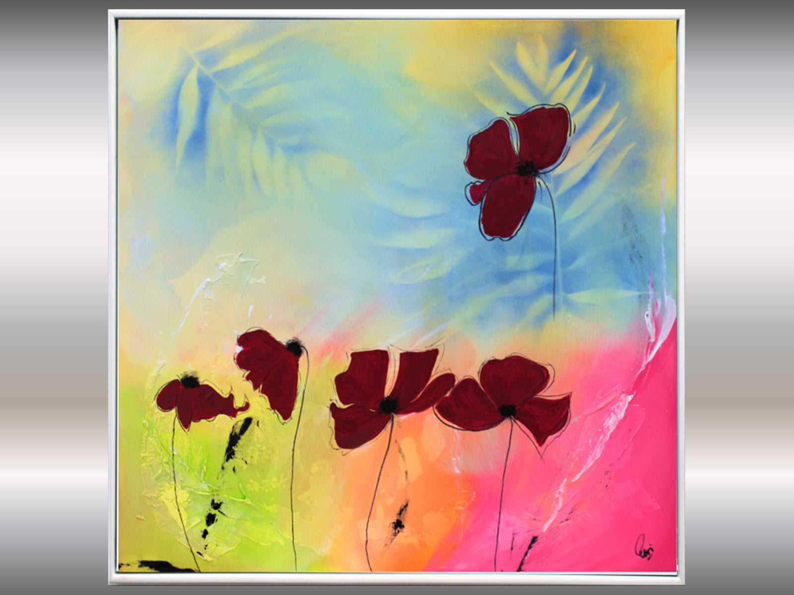 Scarlet Breeze – Original Abstract Painting by Edelgard Schroer