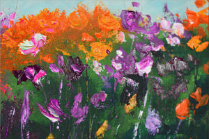 Pradera de Flores – Original Abstract Wildflower Landscape by Edelgard Schroer
