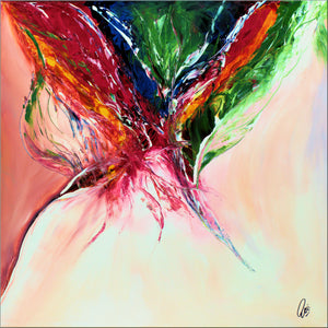 Radiant Blossom – Original Expressive Floral Painting by Edelgard Schroer