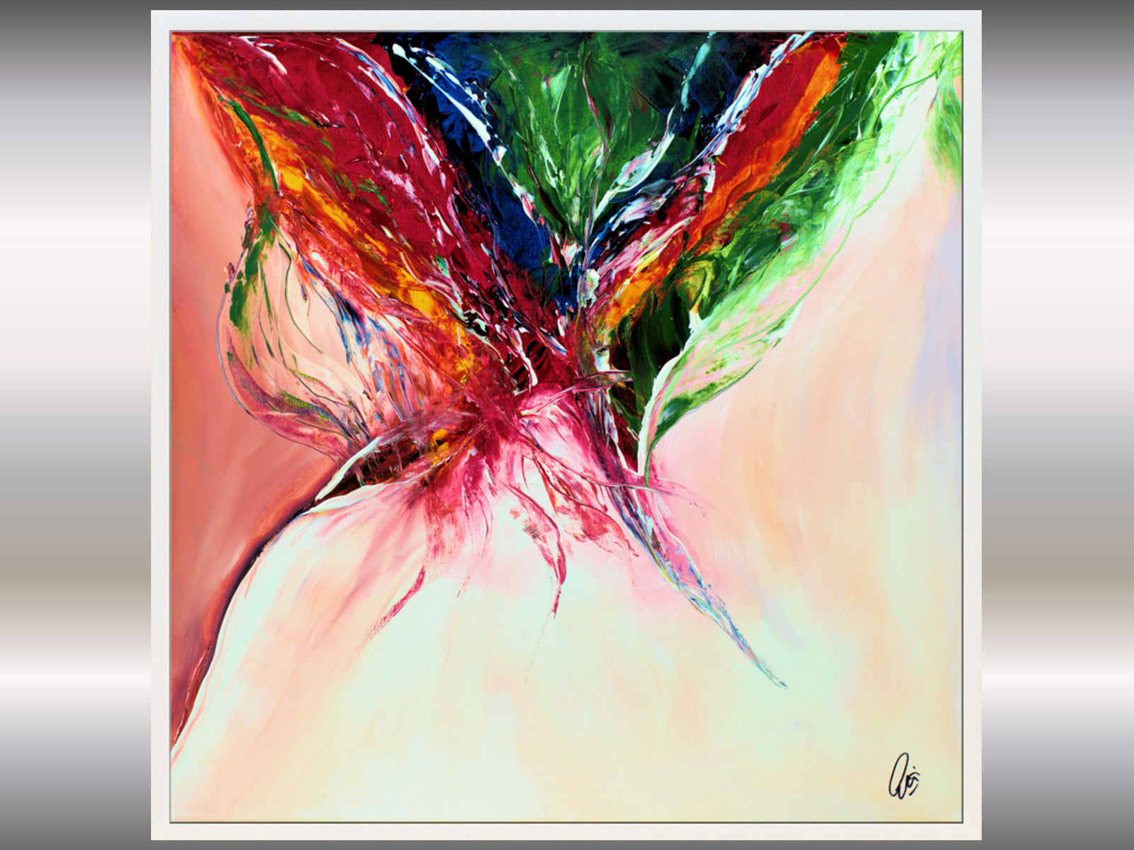 Radiant Blossom – Original Expressive Floral Painting by Edelgard Schroer