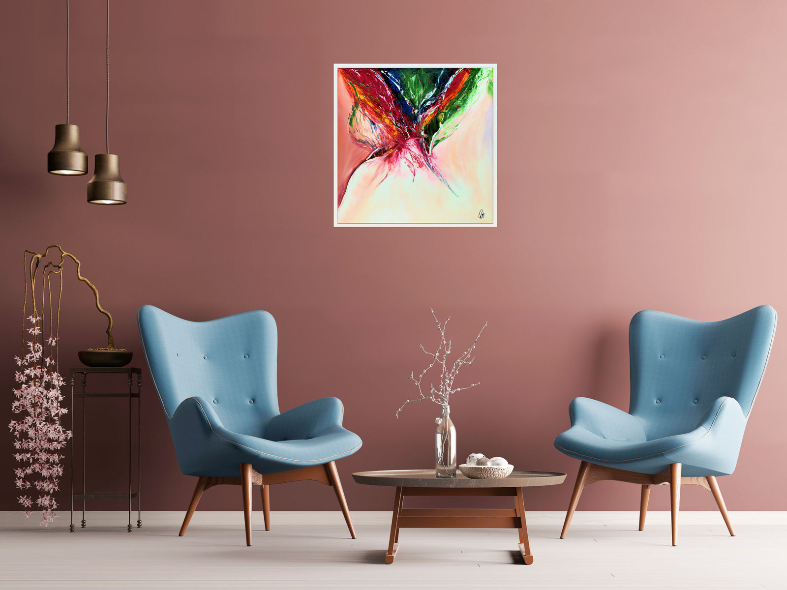 Radiant Blossom – Original Expressive Floral Painting by Edelgard Schroer