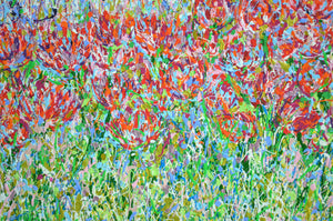 Red Tulip Meadow — Original Painting by Lesley Blackburn
