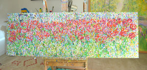 Red Tulip Meadow — Original Painting by Lesley Blackburn