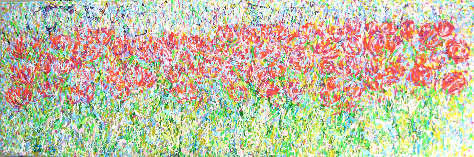 Red Tulip Meadow — Original Painting by Lesley Blackburn