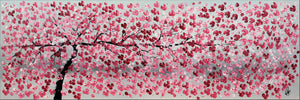 Pink Blossom Tree Painting – Large Panoramic Floral Art | Promise of Spring