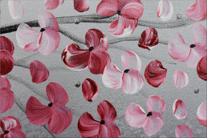 Pink Blossom Tree Painting – Large Panoramic Floral Art | Promise of Spring