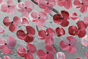 Pink Blossom Tree Painting – Large Panoramic Floral Art | Promise of Spring