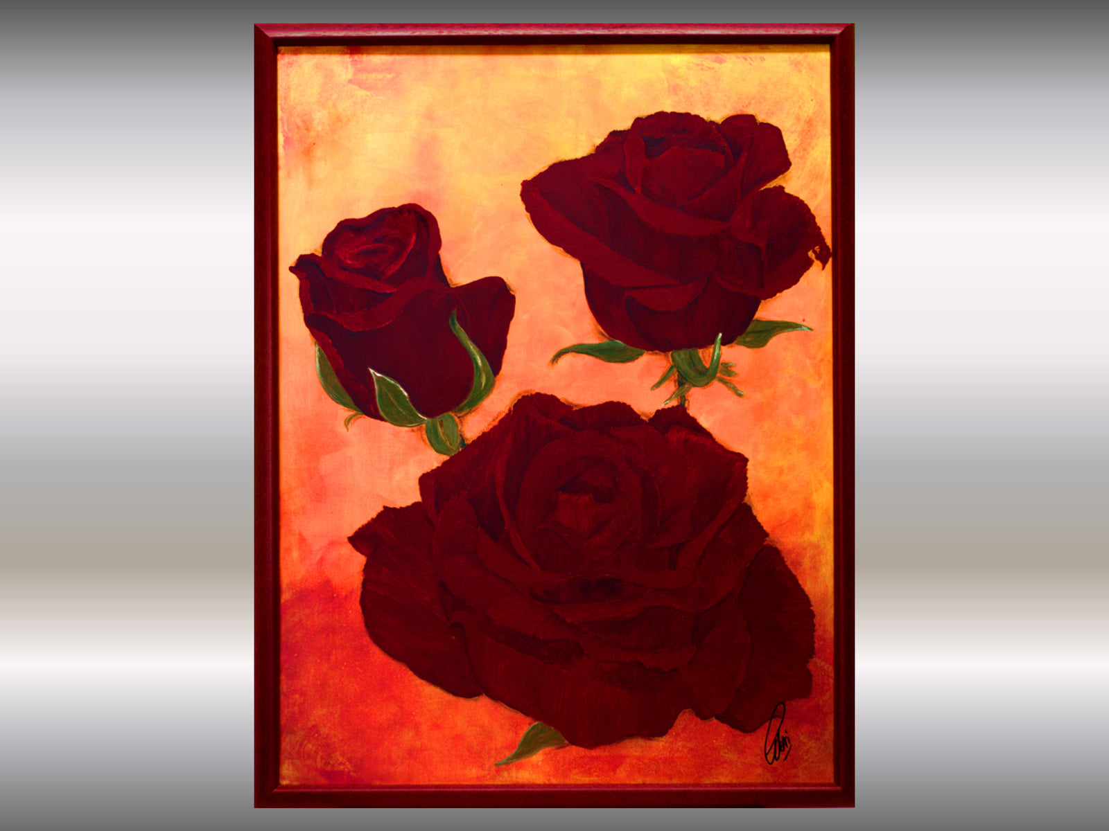 Crimson Grace – Original Acrylic Painting by Edelgard Schroer