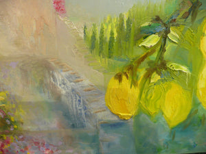 Santa Caterina Lemons Original Oil Painting  Amalfi Coast