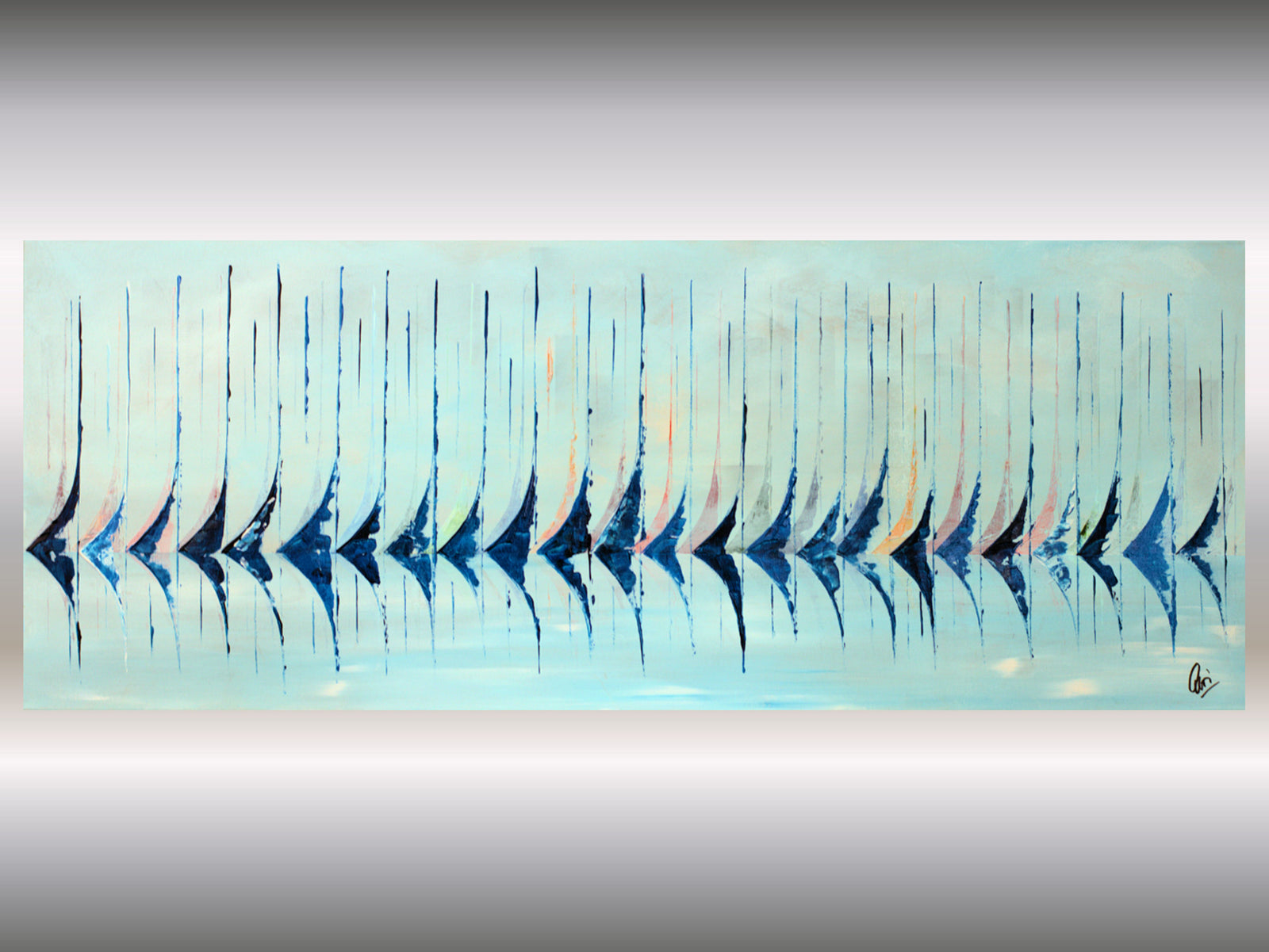 Sailing Rhythm – Original Abstract Seascape Painting by Edelgard Schroer