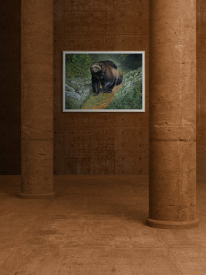 The Sweet Scent of Musk Deer | Wolverine Wildlife Painting by Jeff Cain