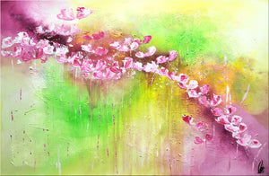 Bloom Current – Original Abstract Floral Painting by Edelgard Schroer