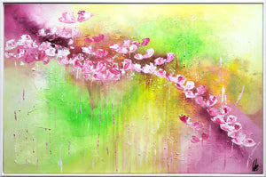 Bloom Current – Original Abstract Floral Painting by Edelgard Schroer