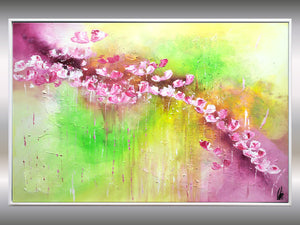 Bloom Current – Original Abstract Floral Painting by Edelgard Schroer