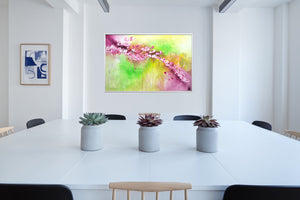 Bloom Current – Original Abstract Floral Painting by Edelgard Schroer