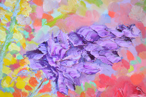 Sunflowers, Stocks & Roses | Large Original Floral Oil Painting | 48” x 40” | Lesley Blackburn