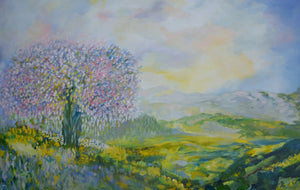Summer Blossom Trees – Original Oil Painting by Lesley Blackburn