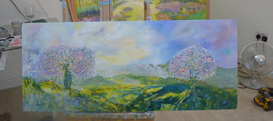 Summer Blossom Trees – Original Oil Painting by Lesley Blackburn