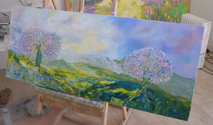 Summer Blossom Trees – Original Oil Painting by Lesley Blackburn