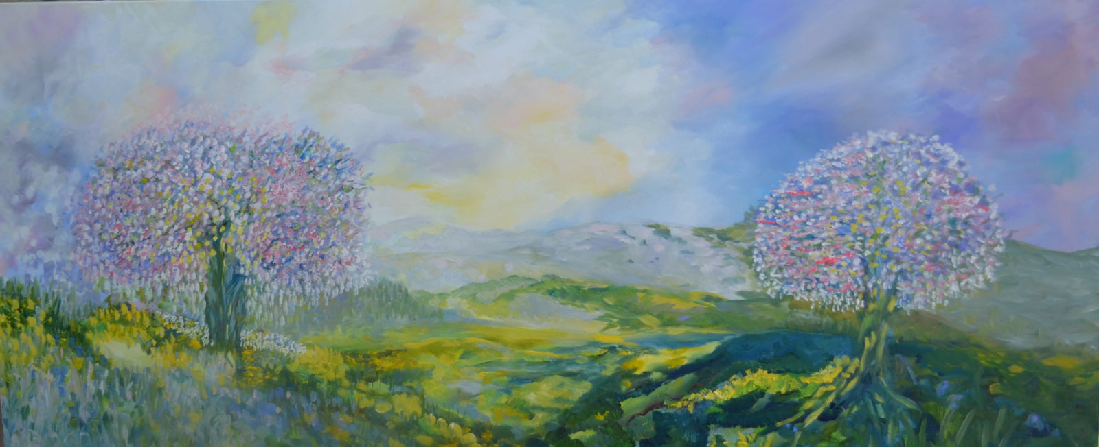 Summer Blossom Trees – Original Oil Painting by Lesley Blackburn