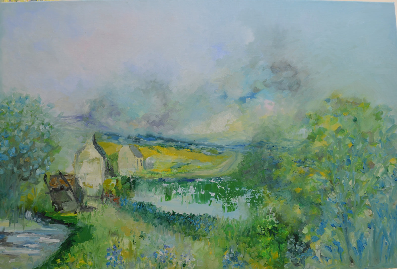 The White Houses of Brittany – Original Oil Painting by Lesley Blackburn