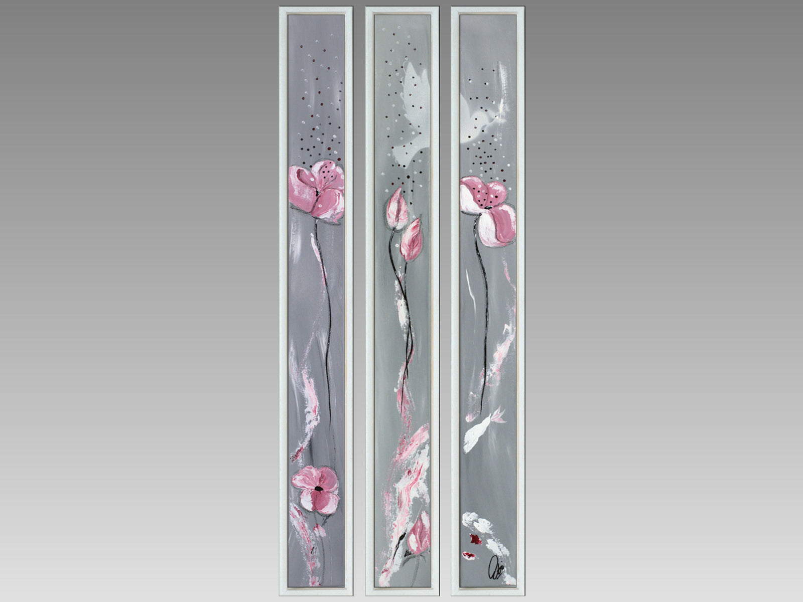 Spring Whispers – Original Floral Triptych by Edelgard Schroer
