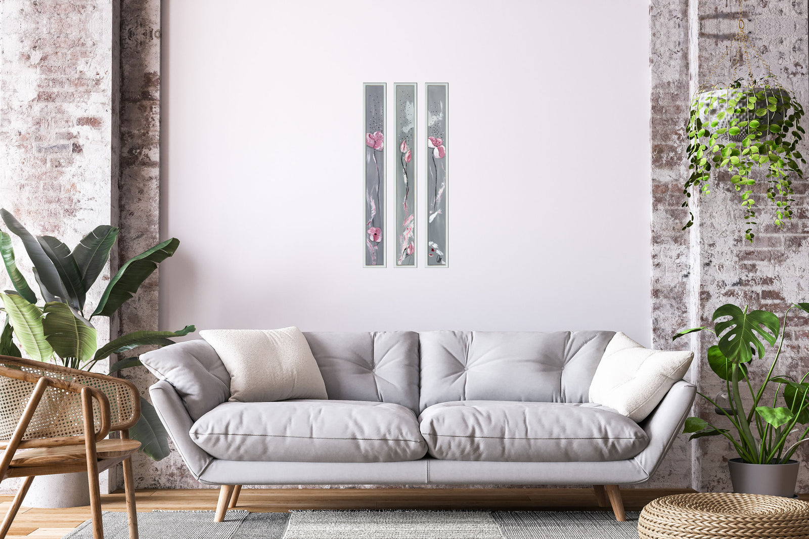Spring Whispers – Original Floral Triptych by Edelgard Schroer
